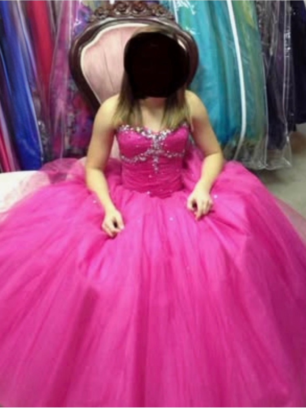 Stunning Hot Pink Crystal Beaded Tulle Ball Gown / Prom Dress
Studio 17